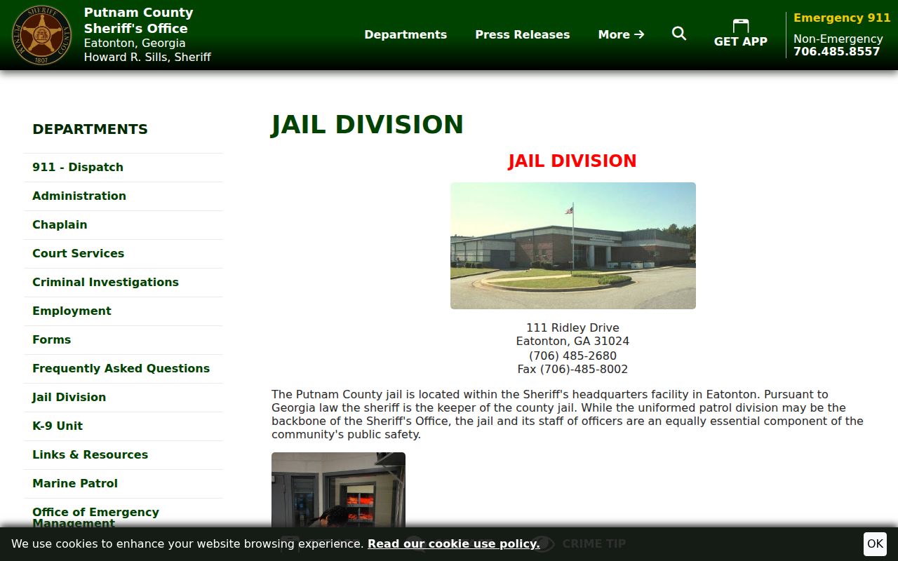 Putnam County active warrant jail and bond information